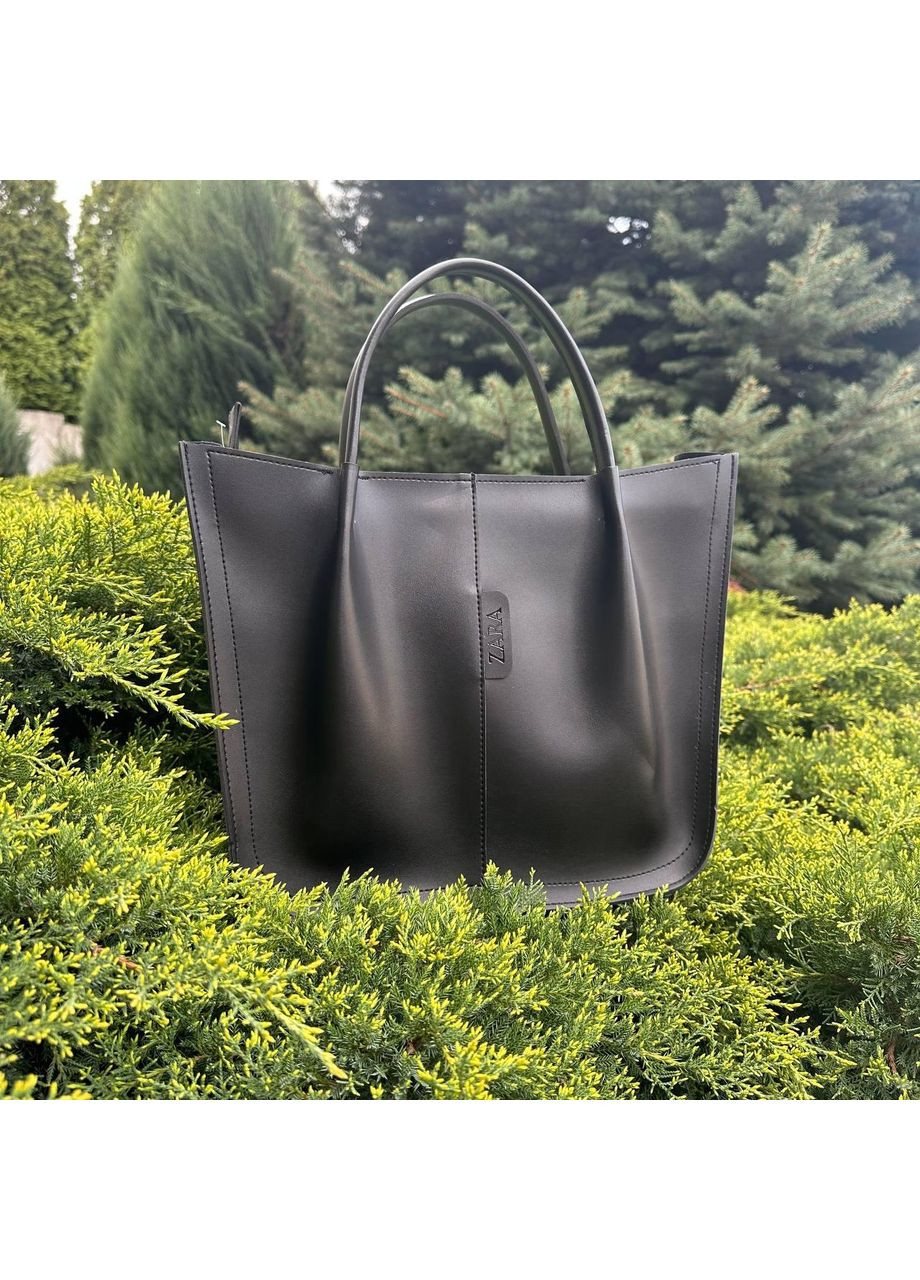 Женская сумка на плечо черная экокожа мягкая для повседневного использования классическая квадратная ProDobro (363258769)