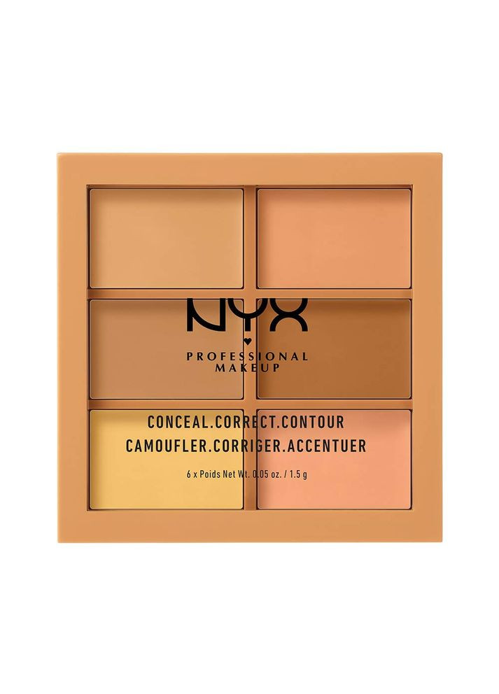 Палітра для контурінга та корекції Conceal Correct Contour Palette (6 відтінків) MEDIUM (3CP02) NYX Professional Makeup (280266028)