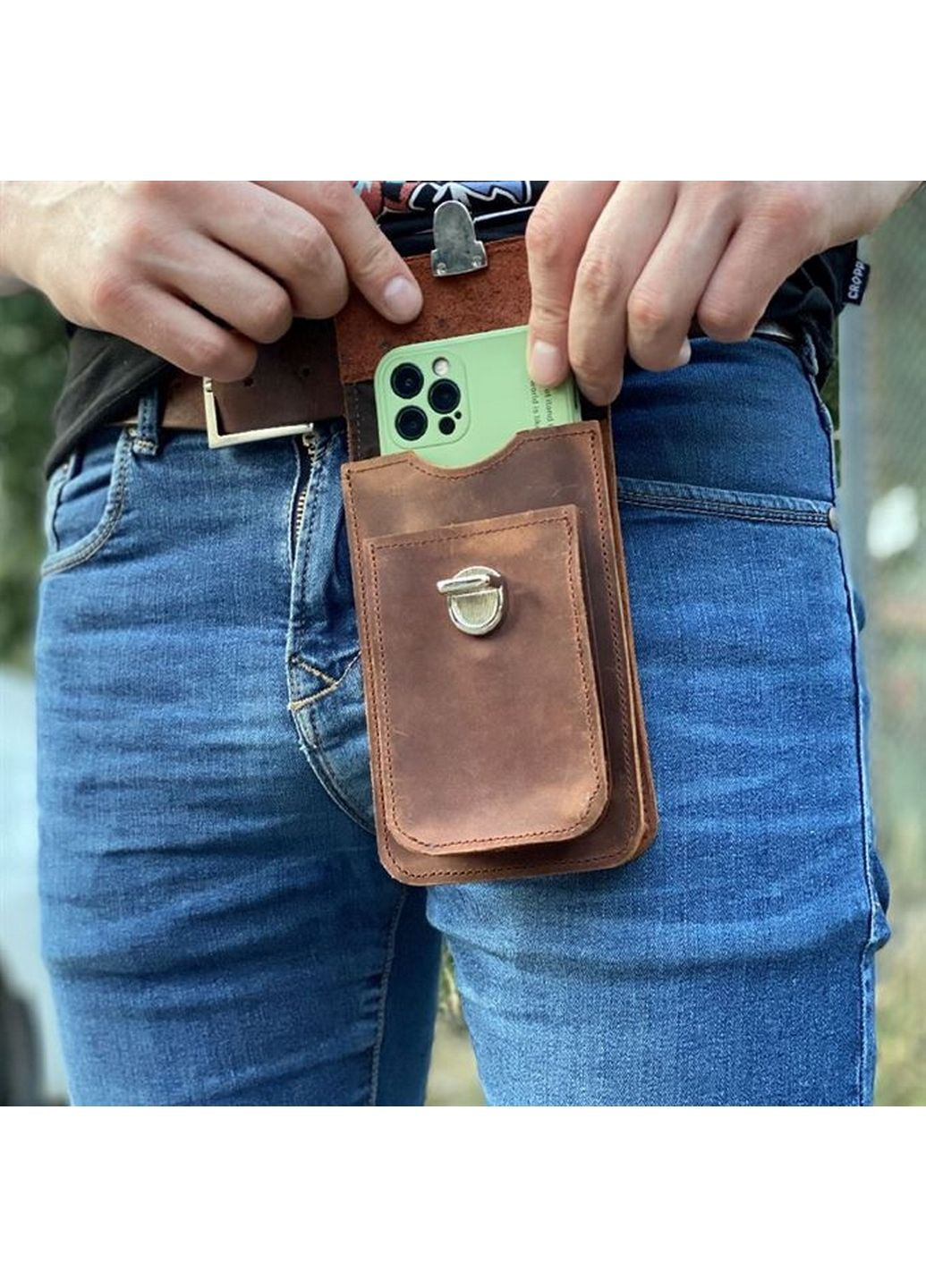 Кожаная сумка на пояс 16,5х2х10 см TARWA (315870965)