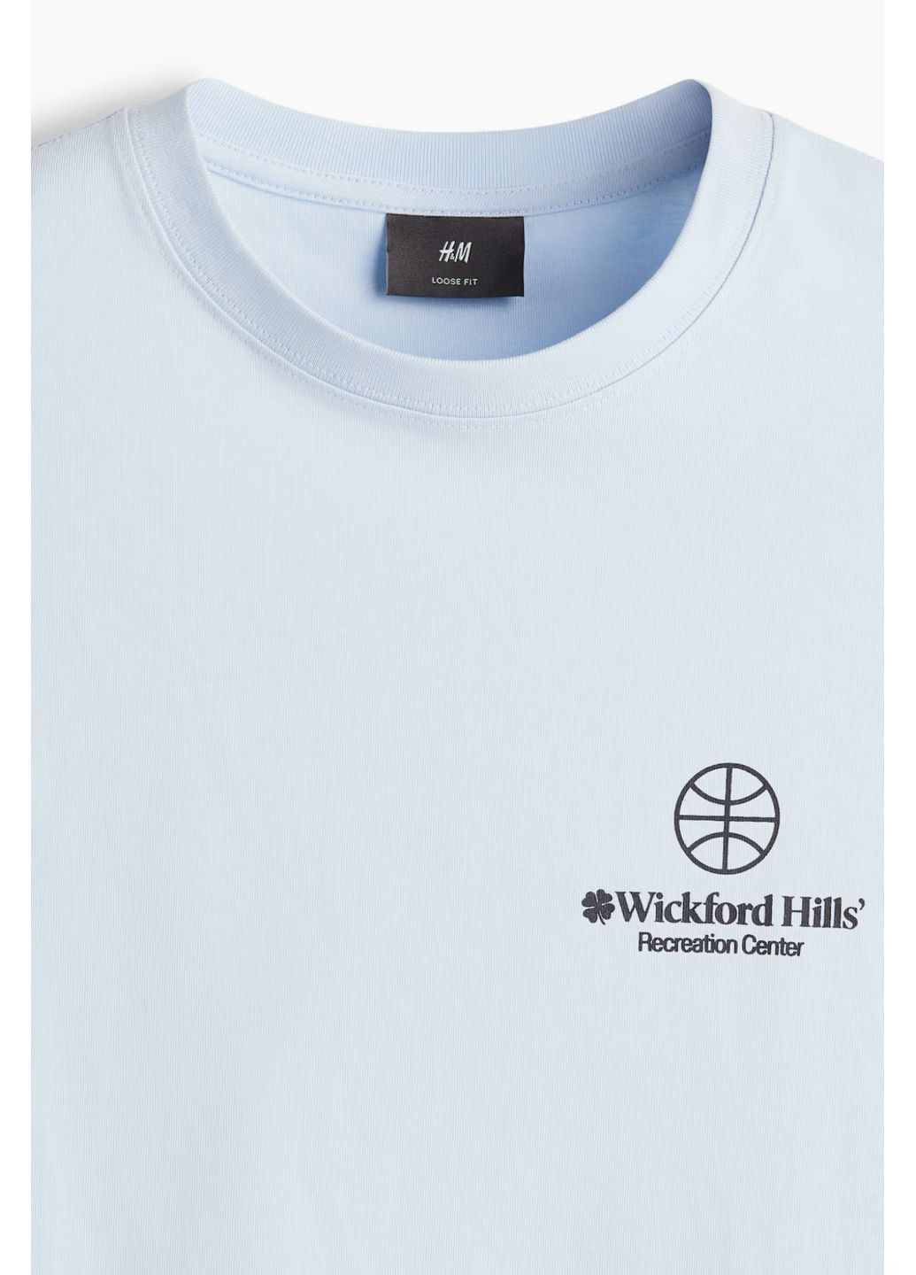 Голубая футболка H&M loose fit