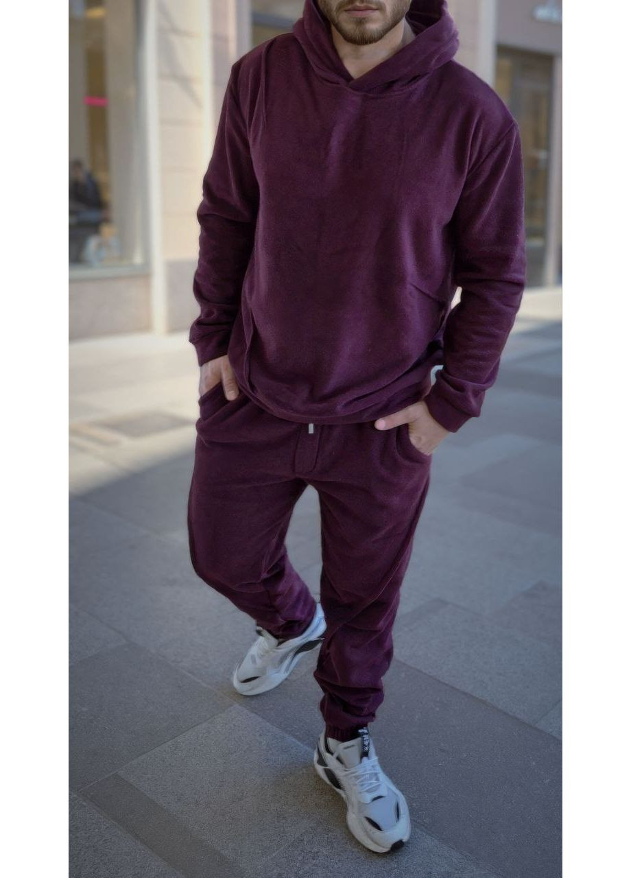 Бордовый зимний мужской костюм Garna