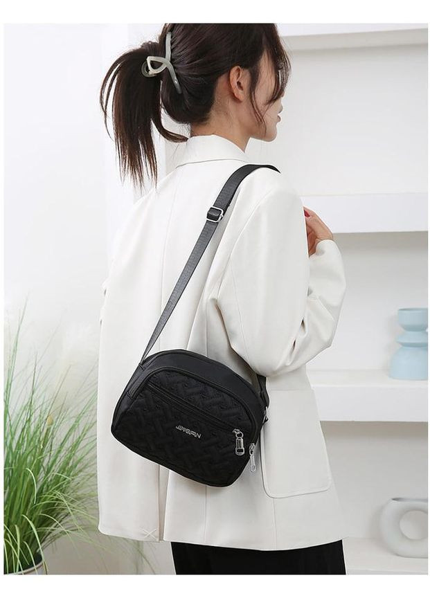 Женская классическая сумка кросс-боди 10625 на ремешке на три отдела черная No Brand (349442100)