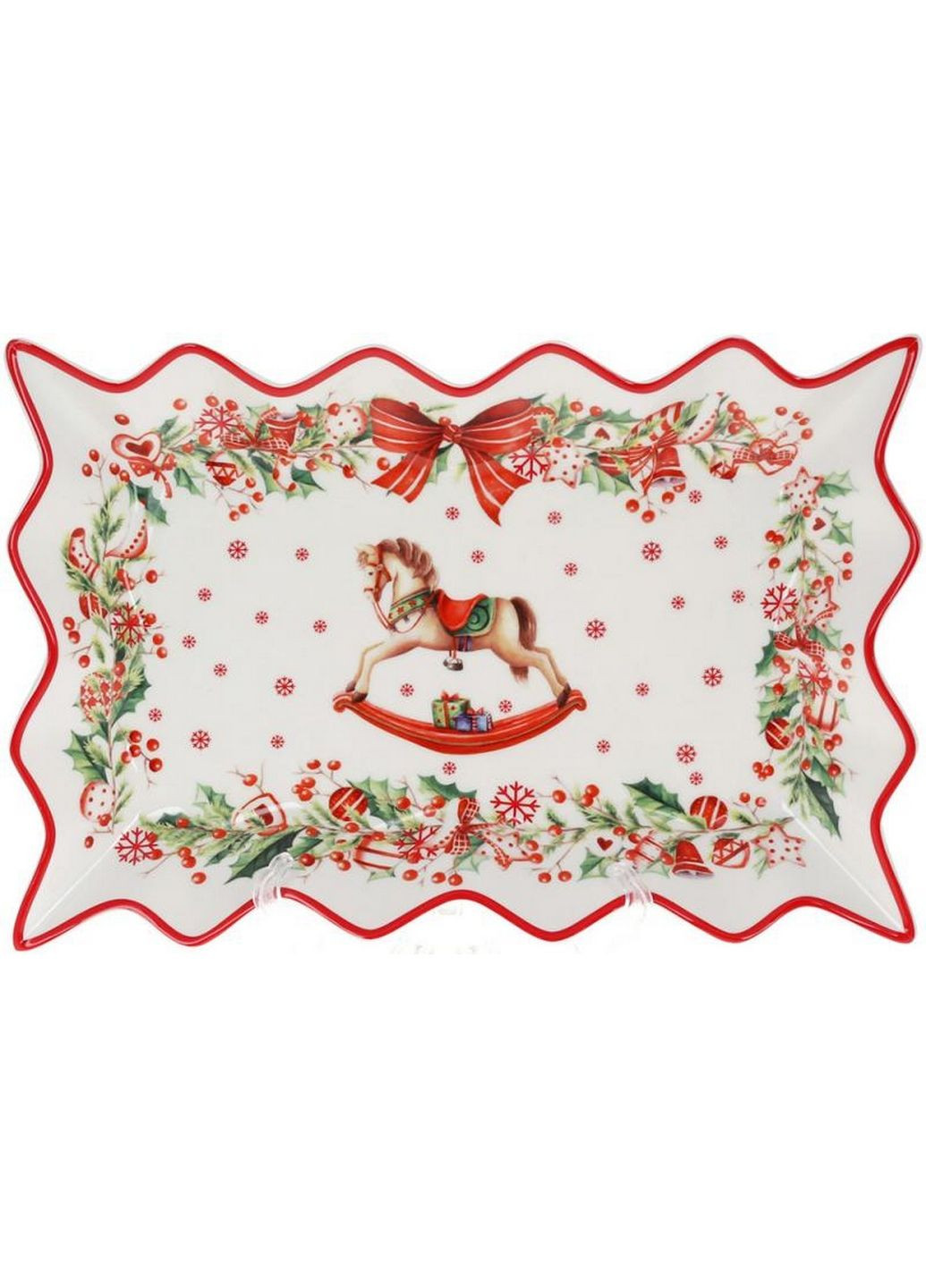 Блюдо прямоугольное "рождественская фантазия", фарфоровое Bona (282587951)