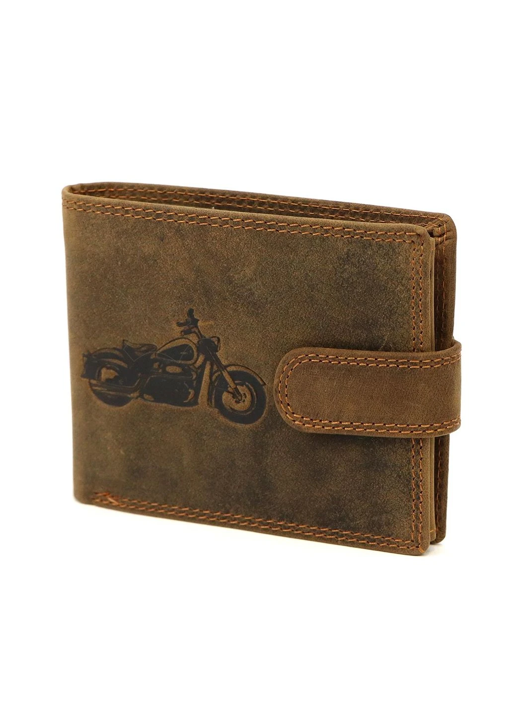 Мужской кожаный кошелек L895-BIKE Коричневый 12.50 см х 9.70 см х 2.70 см Nordee (396401962)