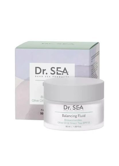 Dr. Sea Флюїд для обличчя та декольте Dr.Sea з біосахаридами олії оливи і екстрактом зеленого чаю SPF15 50 мл (7293720020677) — Крем, Ізраїль (366738418)