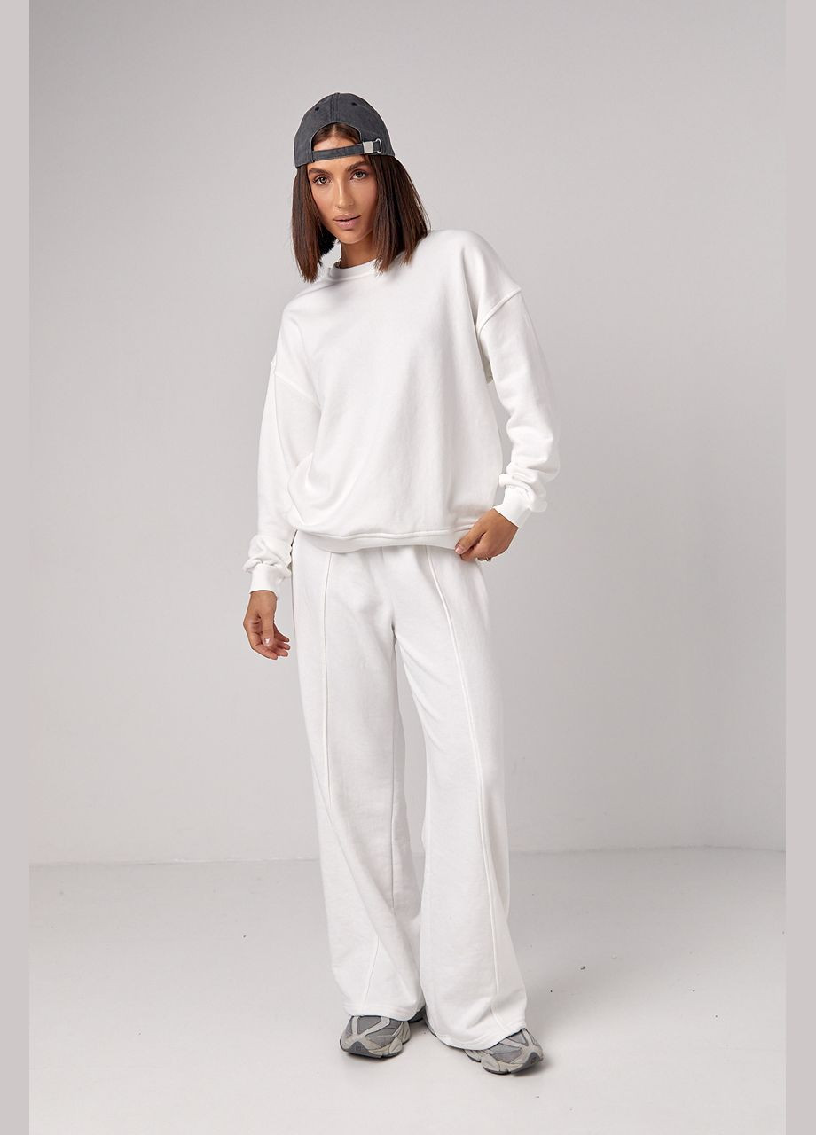 Спортивний костюм з прямими штанами та світшотом - бежевий колір, S (sku_0562) No Brand (315391036)