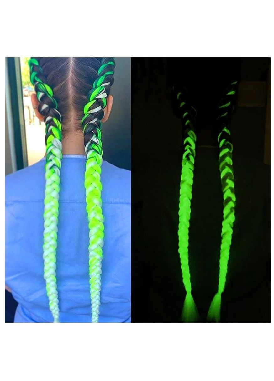 Канекалон светящийся в темноте люминесцентный волосы флуоресцентные цветные косы неоновые для плетения косичек YG2 Jumbo YG (324261757)