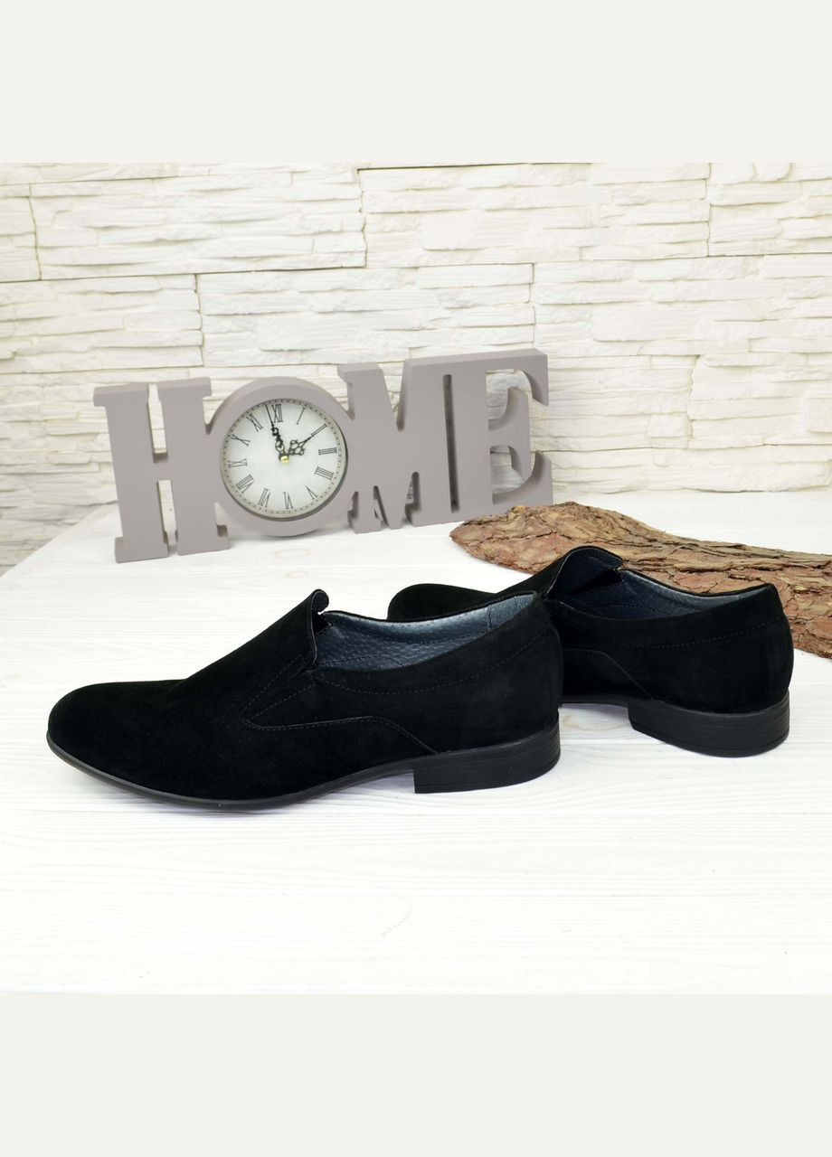 Черные туфли мужские классические, из натуральной черной замши. 44 размер Vasha para