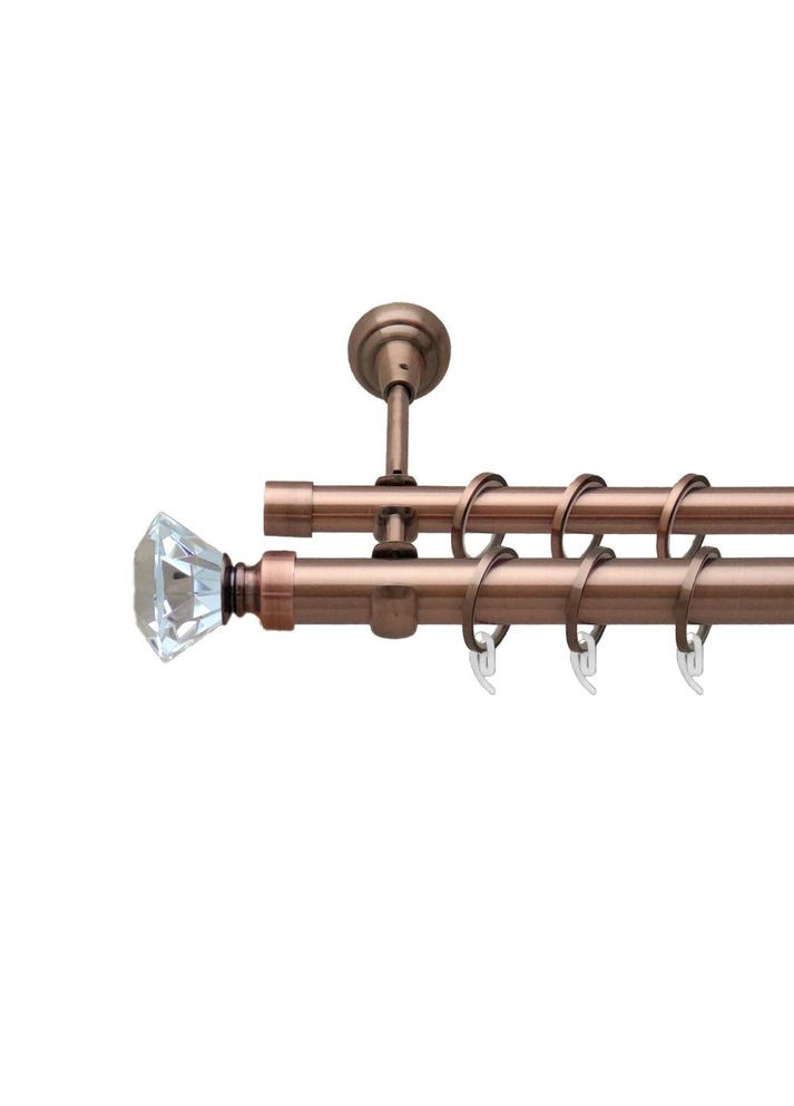 Карниз Спектралия металлический двухрядный открытый гладкая труба Медь 25\16 мм 160 см (6948900) ORVIT (300799078)