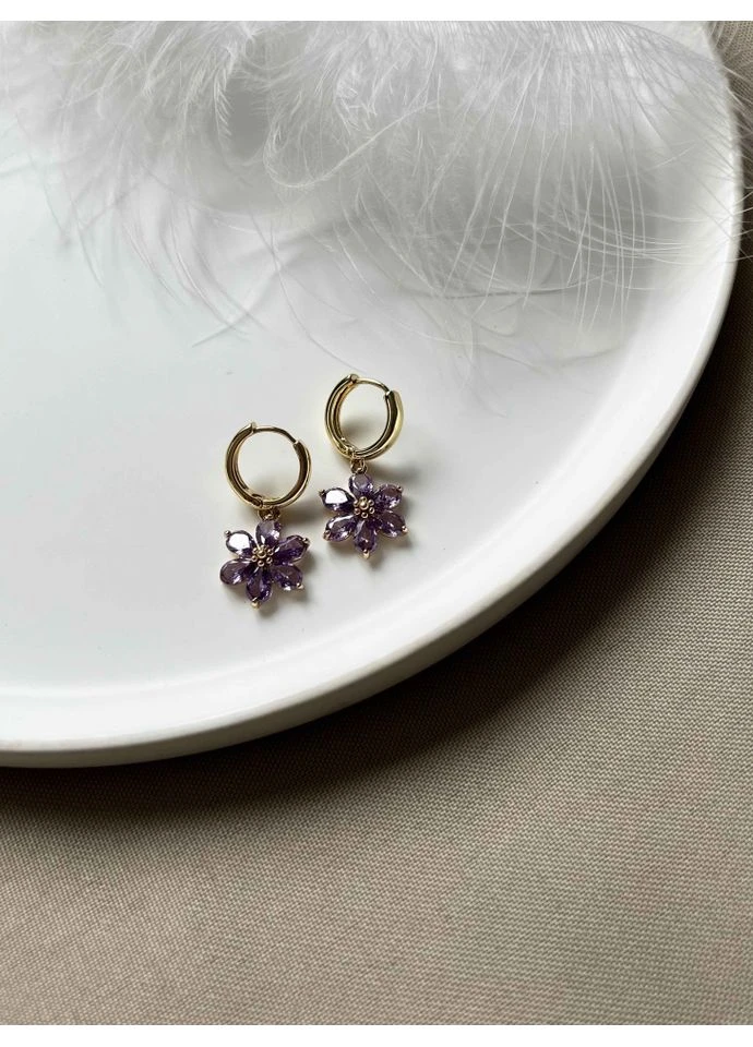 Сережки з фіолетовою квіткою 5583 LeBijou (367580295)