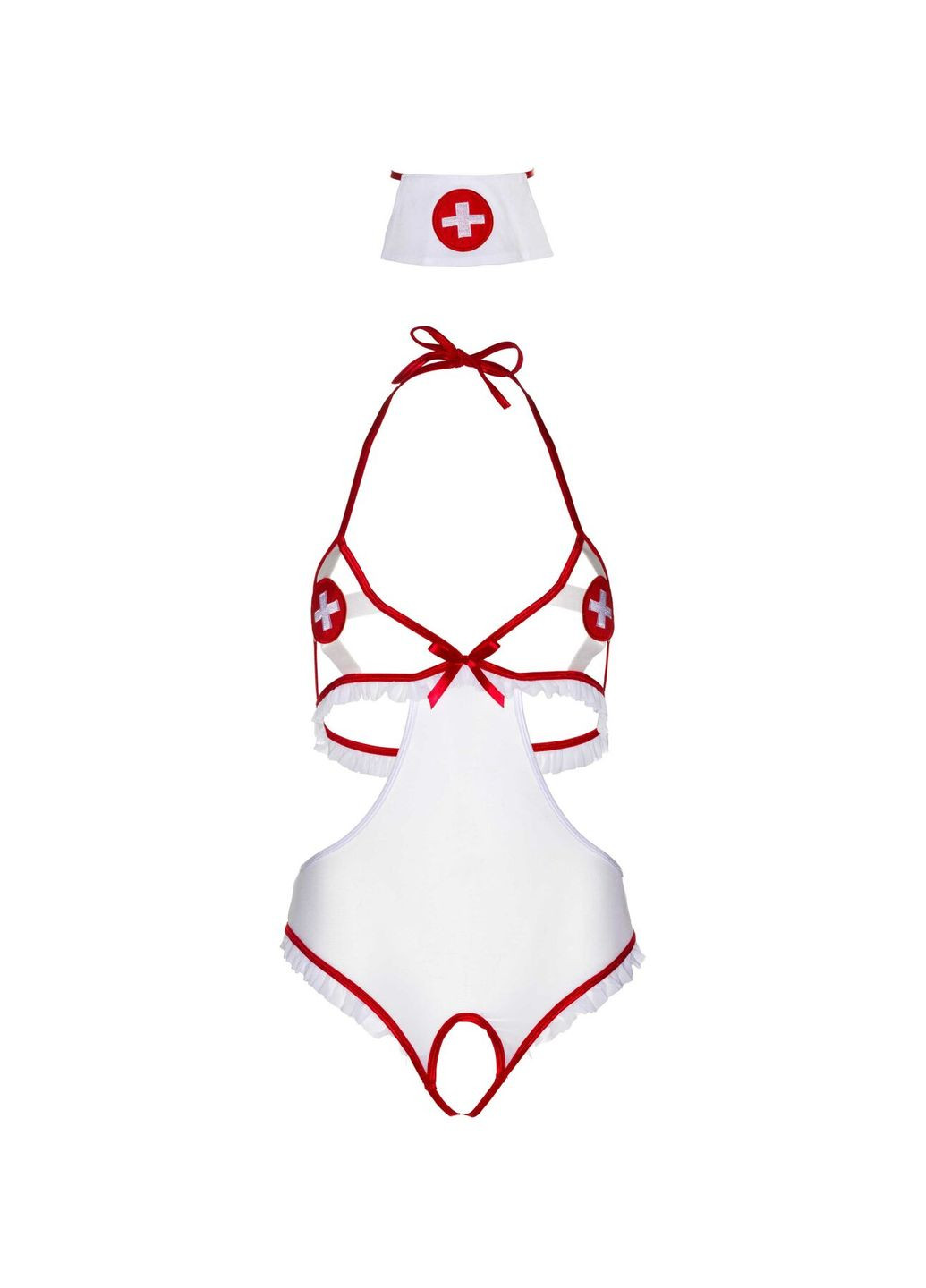 Костюм медсестры Naughty Nurse, one size, боди и шапочка Leg Avenue (297656312)