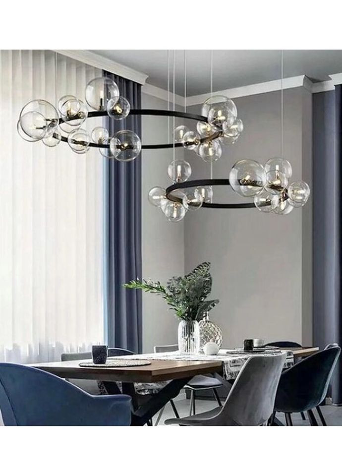 Люстра подвесная на 15 лампочек 26669 Черный 30-80х80х80 см. Sunnysky (324396599)