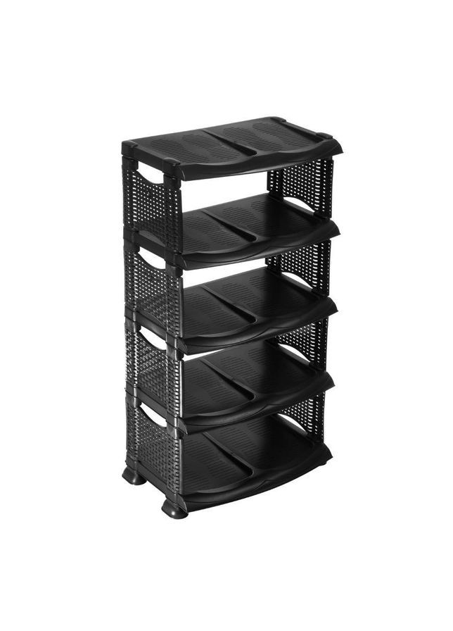 Полка для обуви Ротанг 5 секций черная No Brand (362492820)