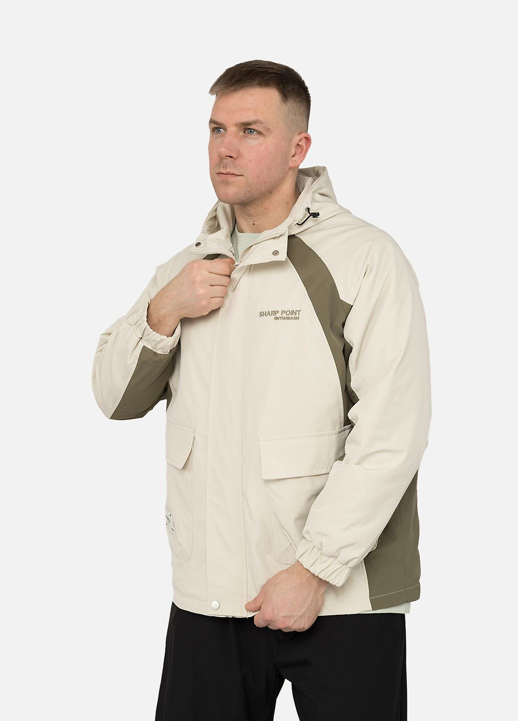 Молочна демісезонна куртка чоловіча колір молочний цб-00267281 TOP STYLE