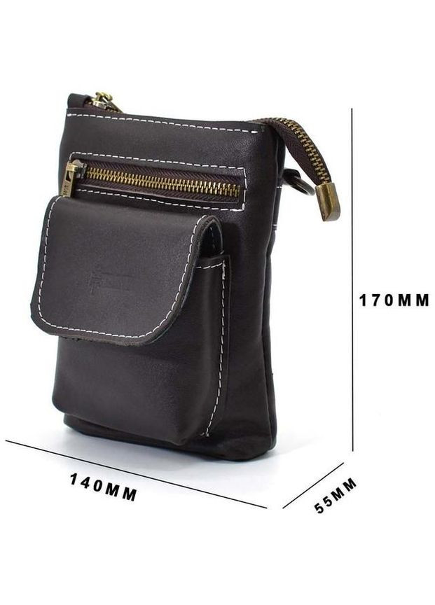 Сумка планшет через плечо из натуральной кожи мужская для документов и для телефона маленькая Коричневый 40129 TARWA (361348742)