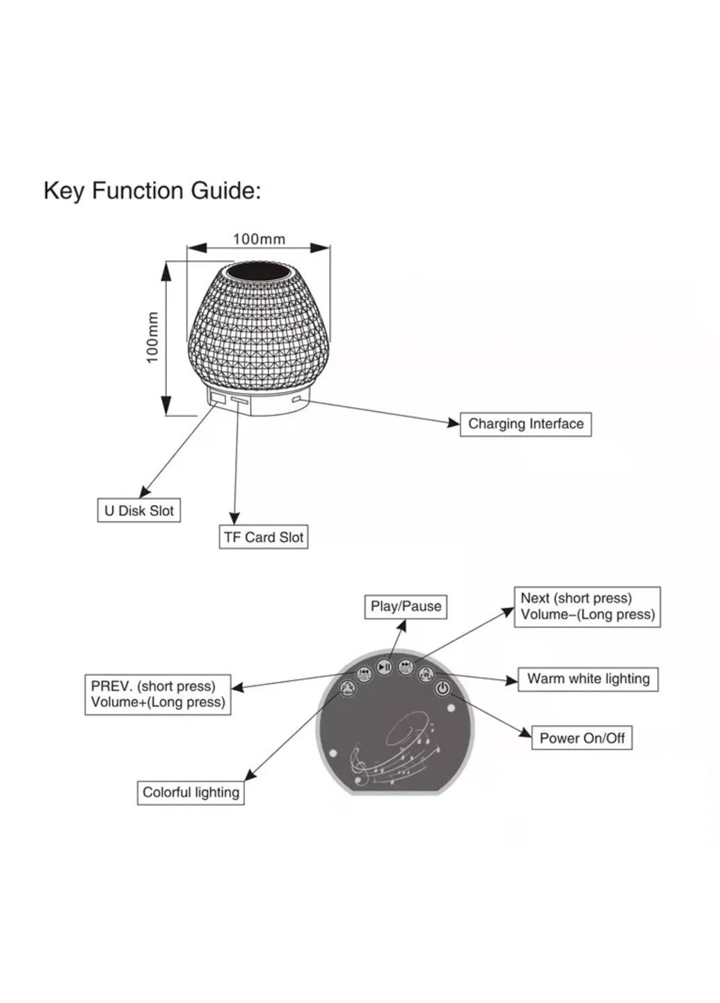 Світлодіодна акумуляторна лампа з Bluetooth колонкою Gibox G5S з підтримкою USB и microSD, 1200mAh Ledon (317590558)