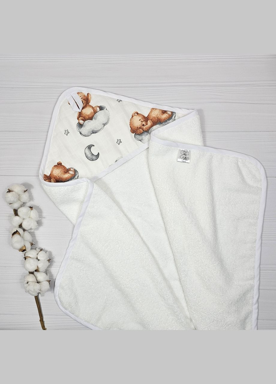 Рушник куточок a.l.babybox Теді на хмаринці 80х80 Білий No Brand білий