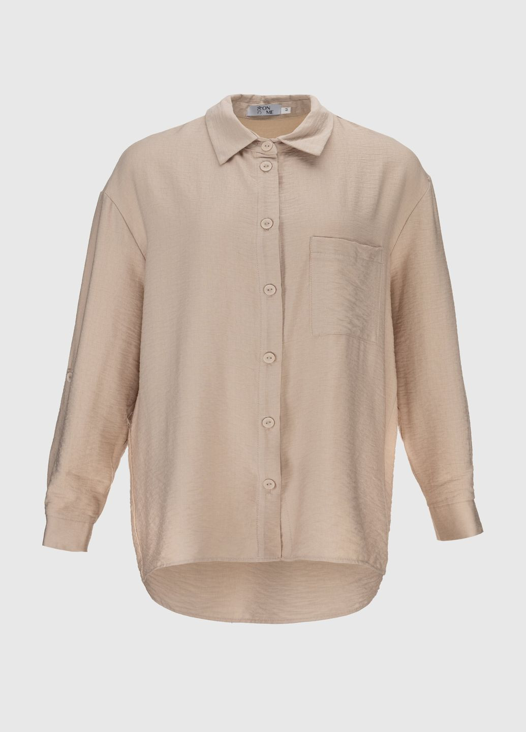 Бежевая повседневный рубашка однотонная On me