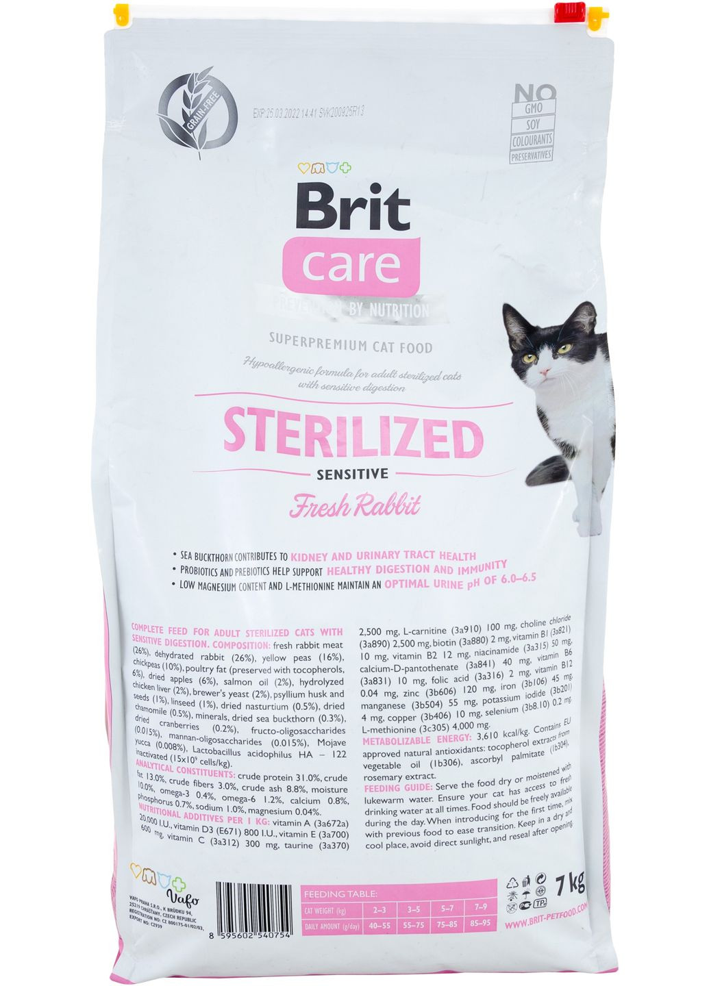 Сухий корм для стерилізованих котів із чутливим травленням Cat GF Sterilized Sensitive із кроликом 7 кг Brit Care (307157282)