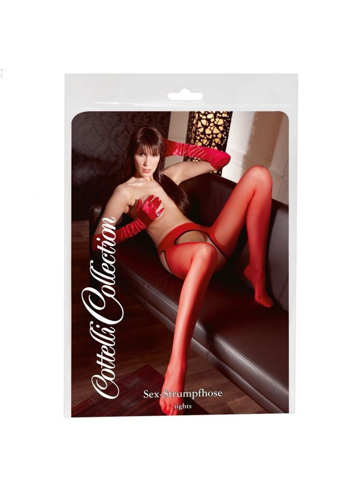 Сексуальные красные колготки с вырезами "Rajstopy sex" S/M Cottelli Collection (303136469)