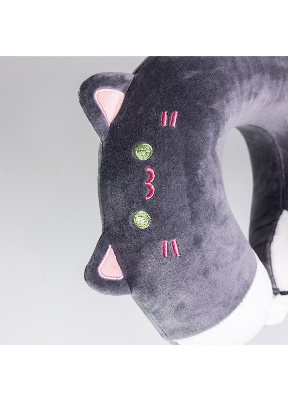 Подушка для шиї Kitty U-подібна темно-сіра ортопедична для подорожей з пам'яттю підтримка шиї комфортний відпочинок Yiwu (370602556)