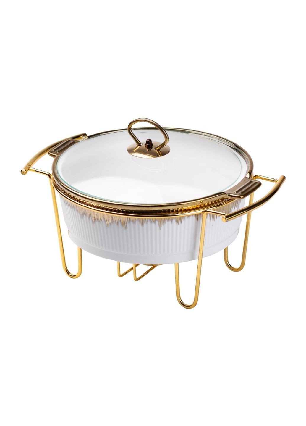 Мармит HP1035 фарфоровый 1.5 л 30х23х18 см Белый с золотым Yiwu (366424481)