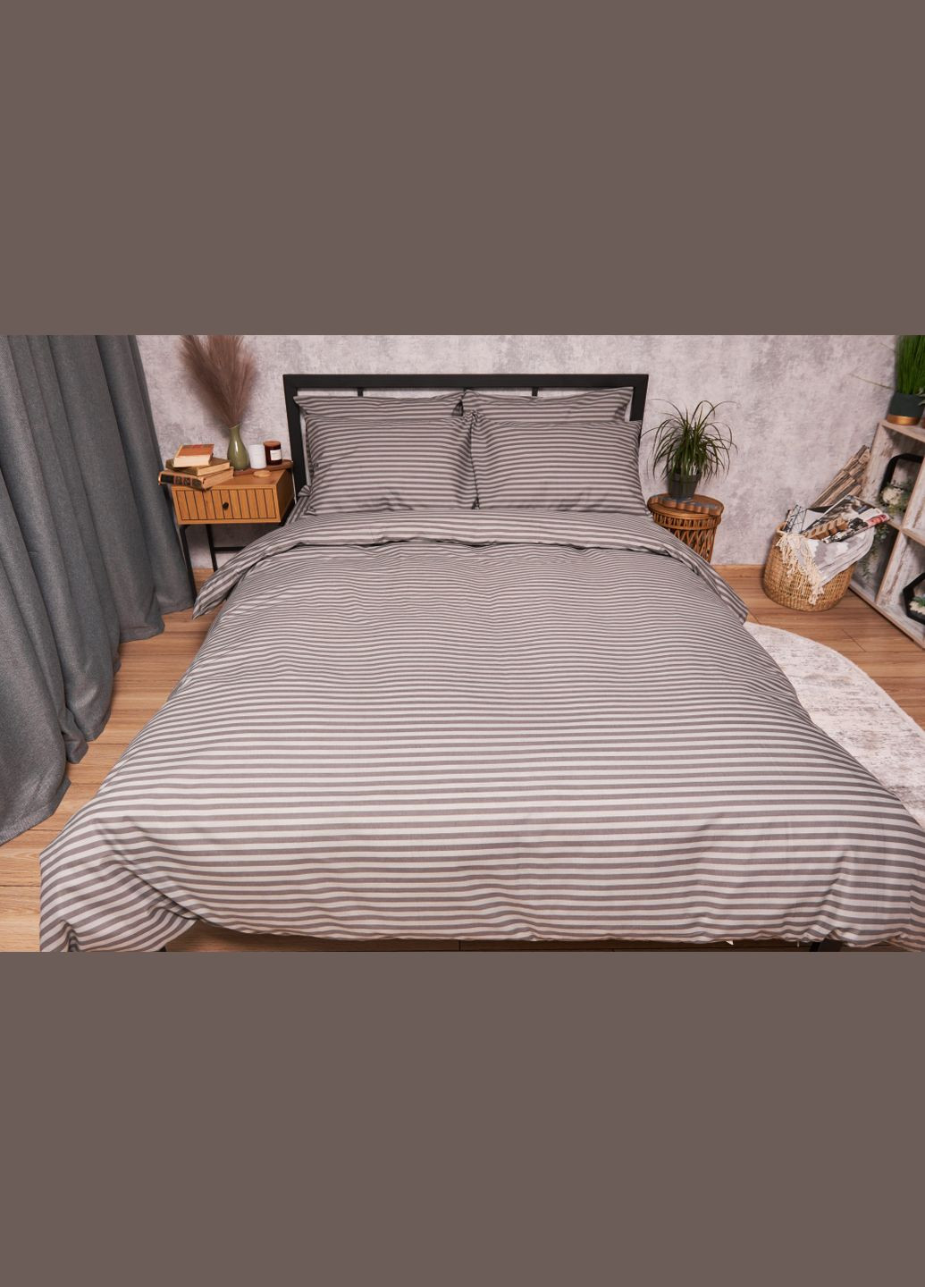 Комплект постільної білизни Бязь Gold Люкс полуторний 143х210 наволочки 2х70х70 (MS-820003447) Moon&Star Ice Grey (288043278)