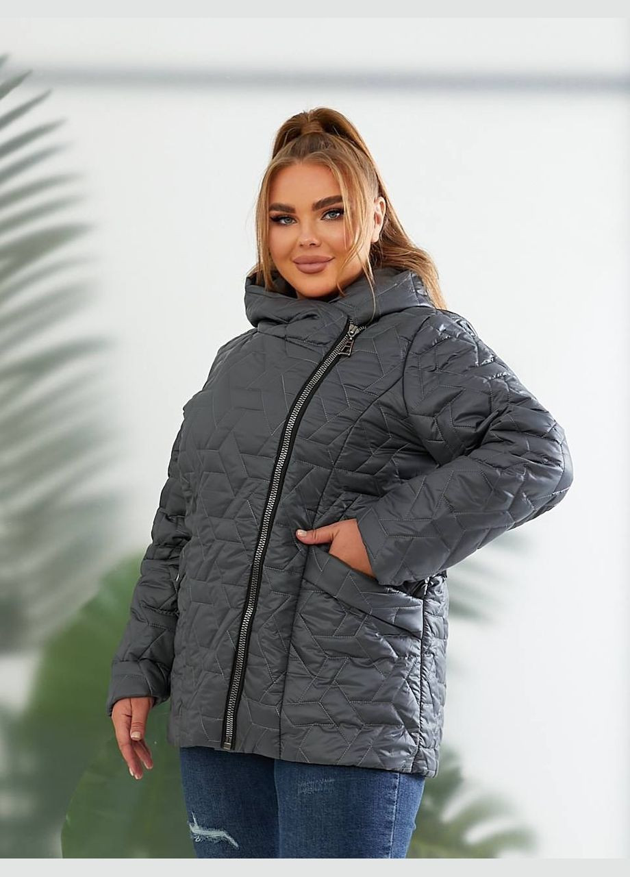 Графитовая демисезонная женская демисезонная куртка цвет черный New Trend