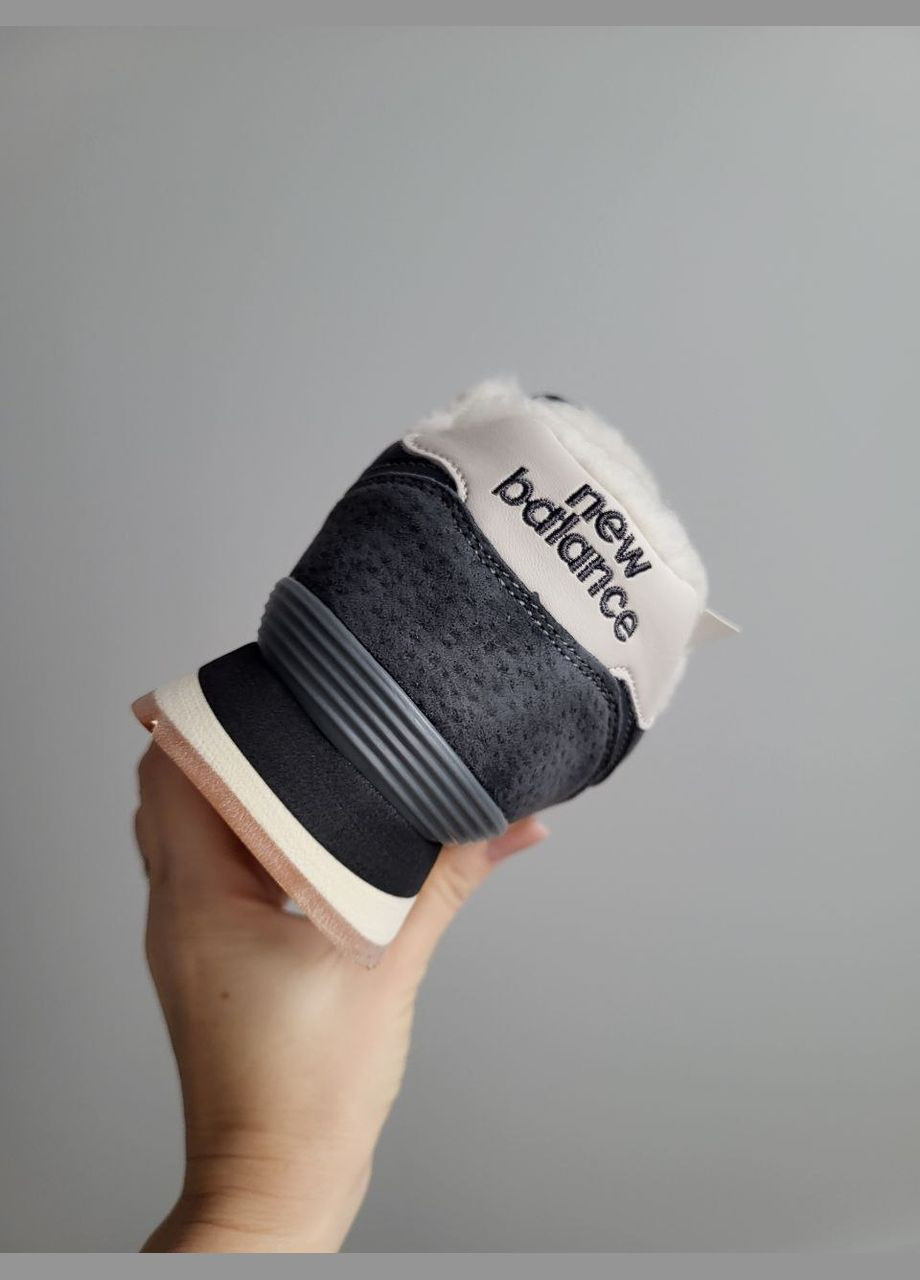 Кросівки зимові жіночі New Balance 574 winter gray white fur | Нью Беланс 574 сірі білі з хутром No Brand сірі зими (308360689)