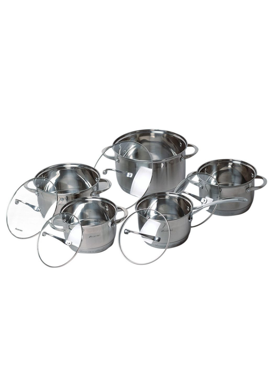 Набор посуды 10 предметов 1,8 л, 2,3 л, 3,3 л, 5,5 л Kamille (289463858)