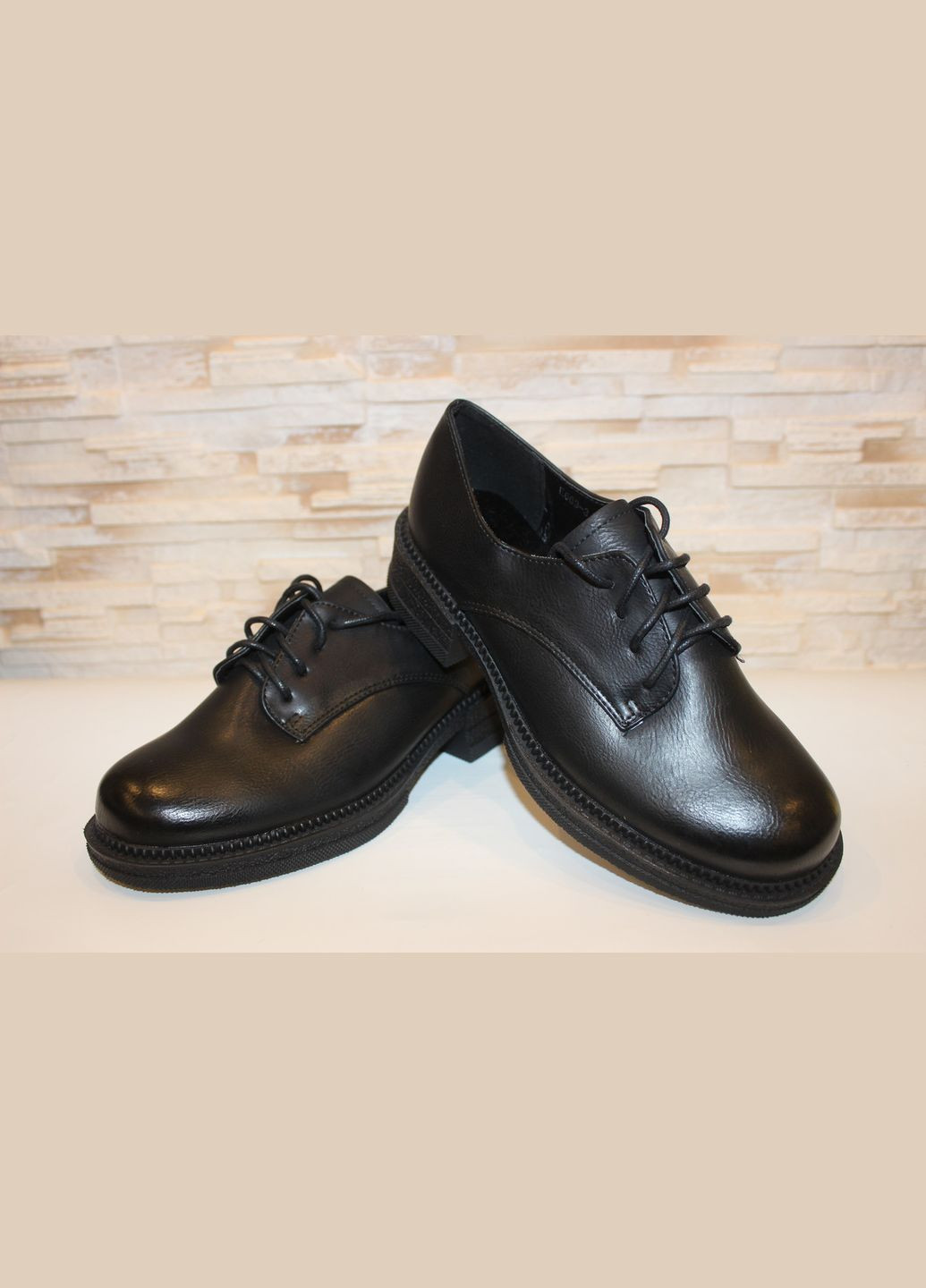 Loretta Туфлі жіночі чорні на шнурівці броги чорний з штучна шкіра, китай — демісезон (328265019)