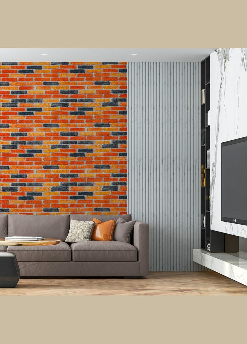 Самоклеящаяся 3D панель под бежево-коричневый катеринославский кирпич 20000x700x3мм SW-00002570- Sticker Wall (330600631)