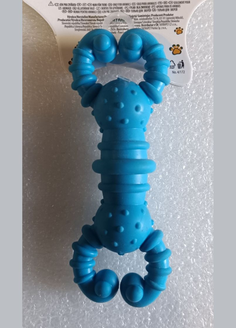 Іграшка для собак Dental Gum гантелька гумова (різні кольори), 11.5 см TATRAPET (307172412)