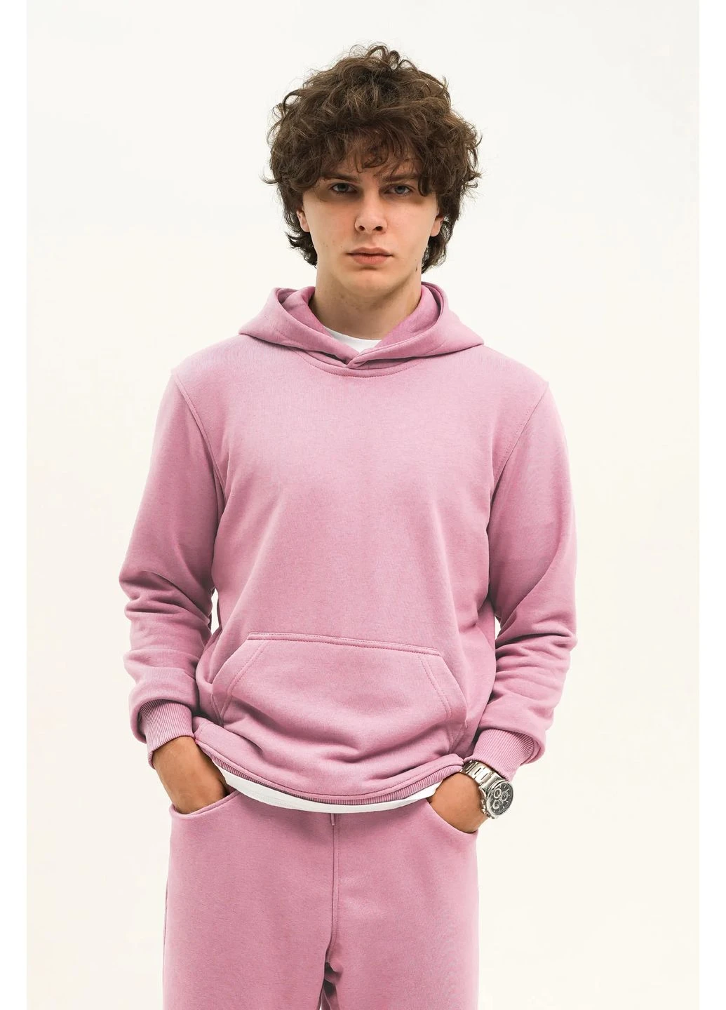 Розовый толстовка на молнии классическая мужская pink Taboo clothing company (387570083)