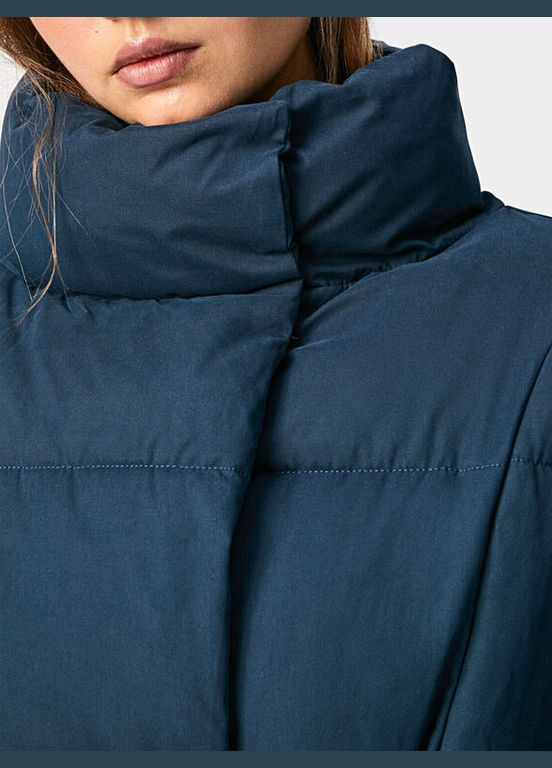 Темно-синее зимнее Водостойкое пальто пуховик Pepe Jeans