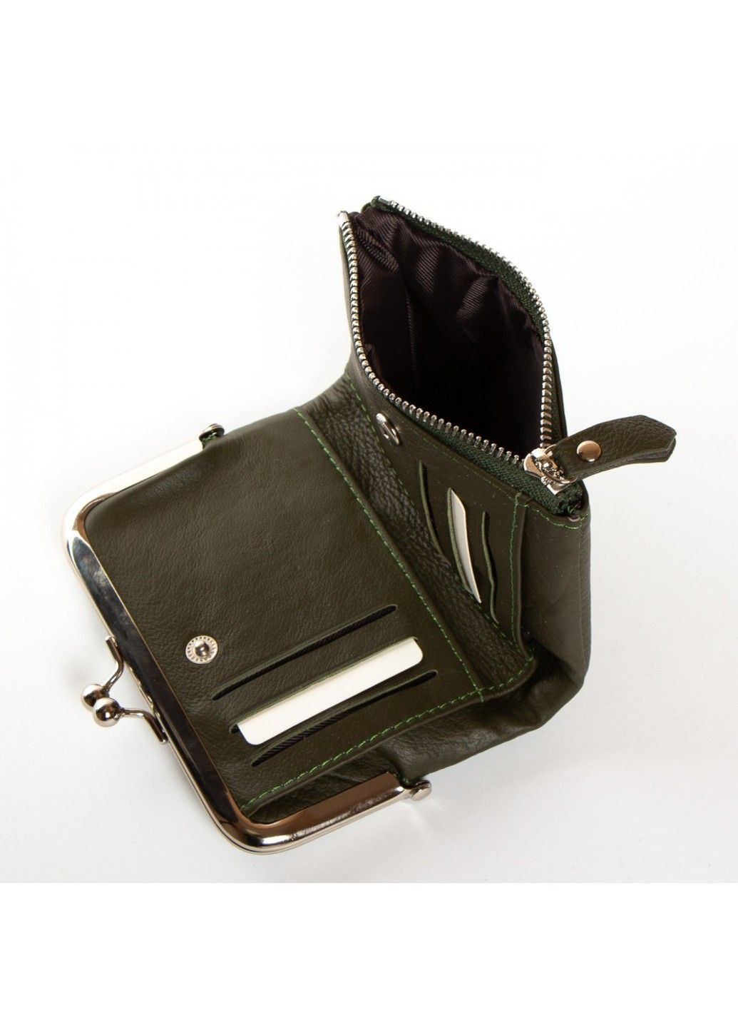 Шкіряний жіночий гаманець Classik WN-23-13 green Dr. Bond (282820121)