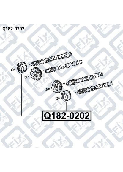 Шестерня розподільчого валу Q182-0202, Toyota Camry 2006-2011 OEM 13080-31030 Q-FIX (360749888)