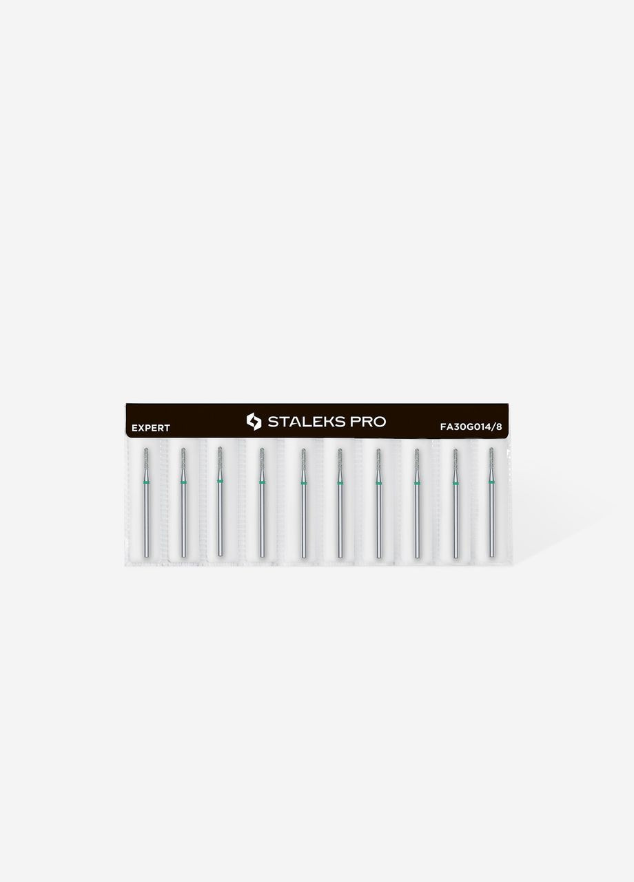 Фреза алмазна staleks pro циліндр закруглений, зелена, діаметр 1,4 мм / робоча частина 8 мм Stalex (306548093)