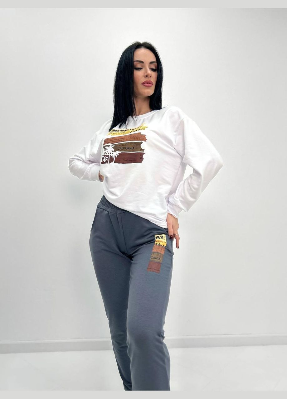 Трикотажный костюм с принтом Fashion Girl (300775477)