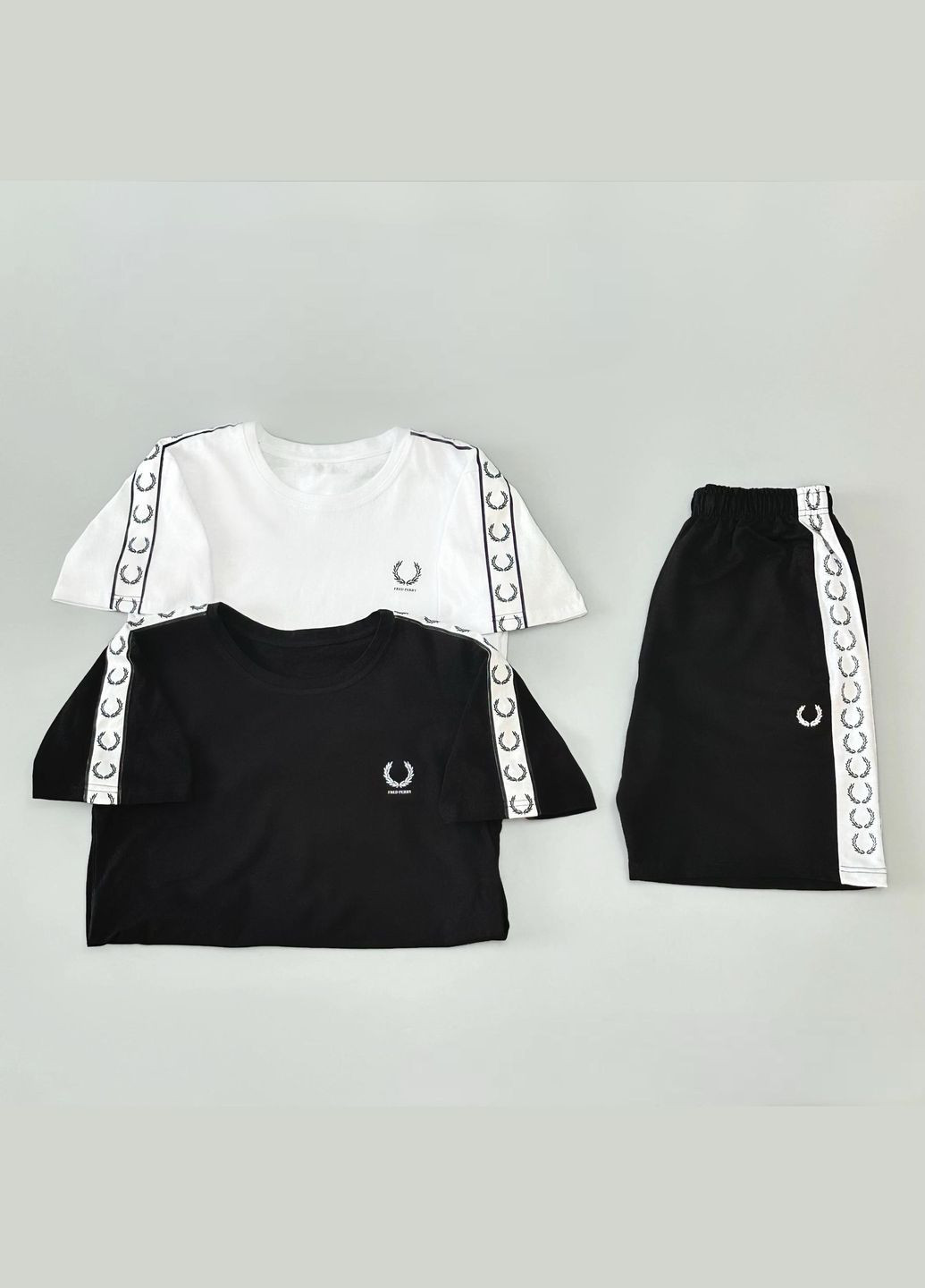 Летний стильный мужской костюм черно-белый No Brand (341084708)