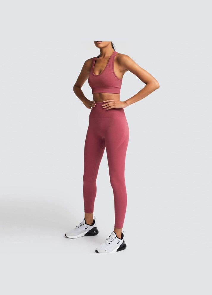 Комплект для фітнесу (спортивний костюм) топ та легінси 10053 L курно-рожевий Fashion (336547501)