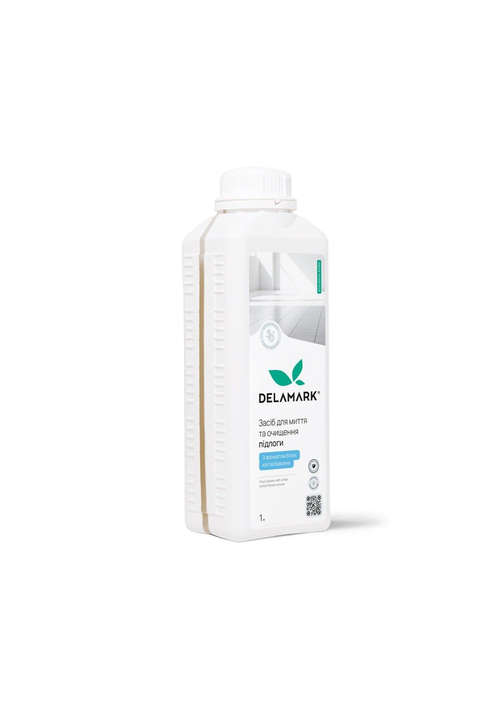 Засіб для миття підлоги білі квіти бавовни  1 л DeLaMark (331887844)