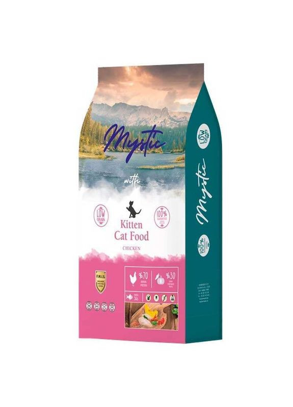 Низкозерновой сухой корм с курицей для котят Kitten Cat Food Chicken 500 г (8681692499994) Mystic (336182962)