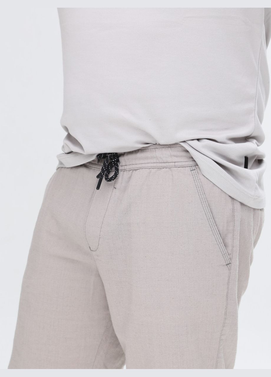 Шорти чоловічі світло-сірі бавовняні на резинці Wise Пряма (293057413)