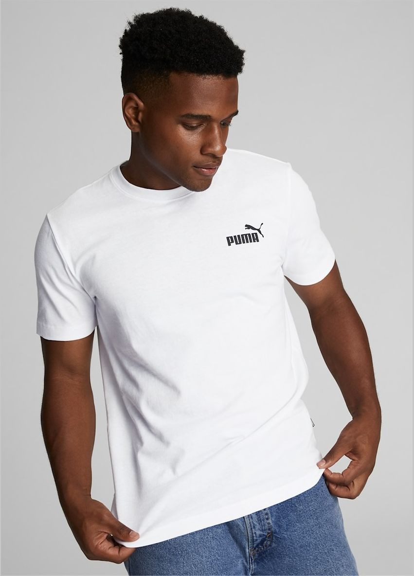 Біла футболка бавовняна з коротким рукавом Puma Essentials No. 1 Logo Tee