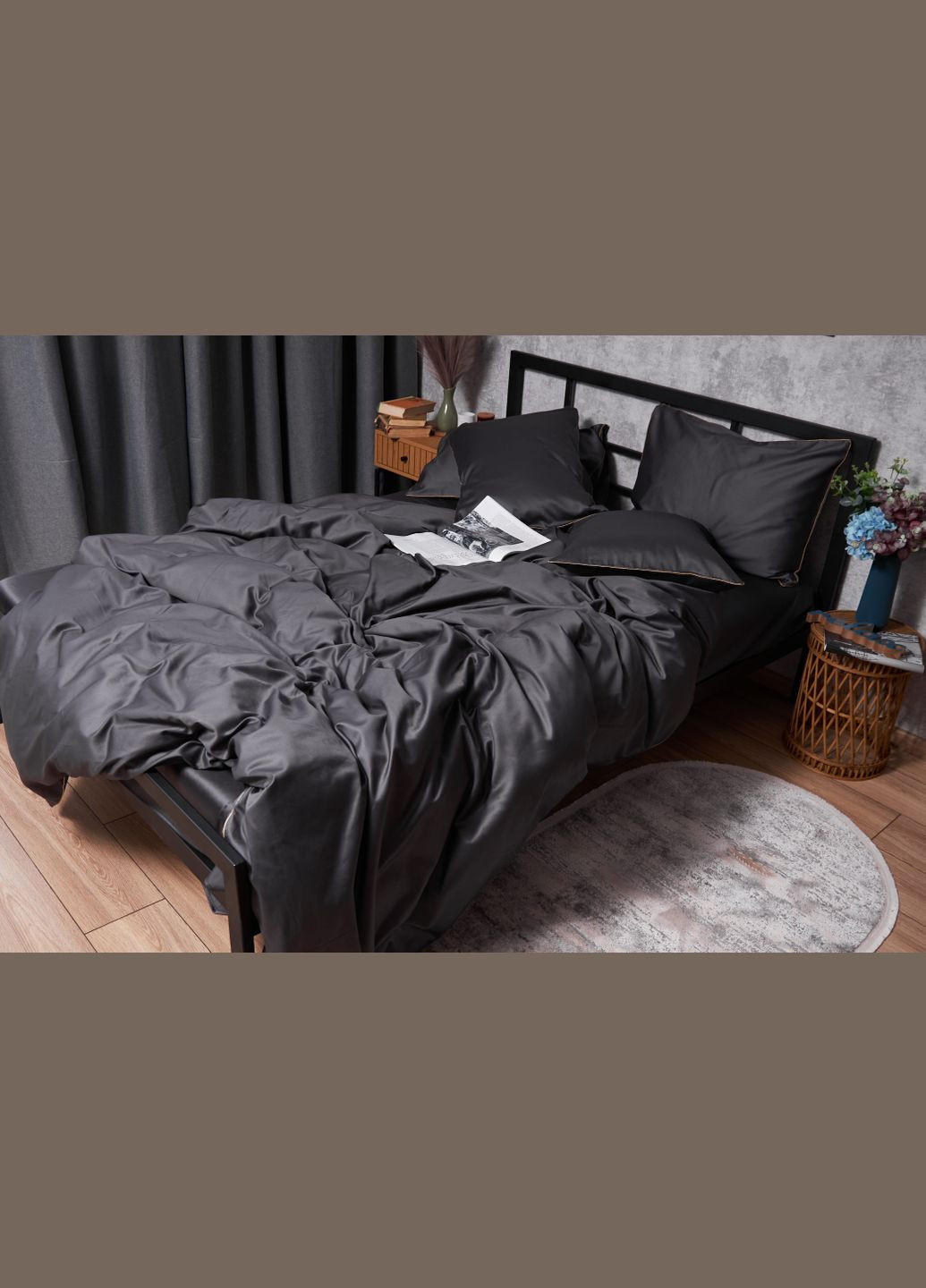 Комплект постельного белья Satin Premium King Size 220x240 наволочки 4х50х70 (MS-820003888) Moon&Star Gold Corner (288043462)
