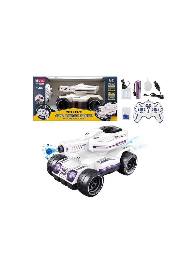 Танк на радіокеруванні 93211 акумулятор, що стріляє гелем, короб. 40,5*19*22,2 см No Brand (362433756)