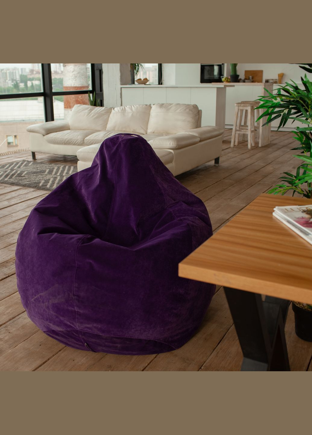 Кресло бескаркасное мешок груша "Большая груша", 130х90 см, мебельная микророгожка, Pufok (276070416)