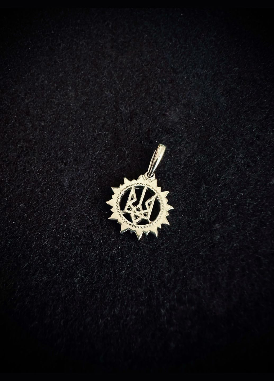 Срібна підвіска "Тризуб" — символ нескореності, покрита родієм Family Jewelry House (340496830)