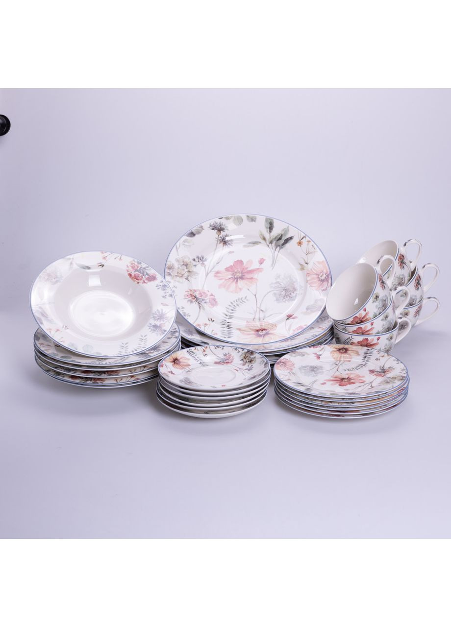 Столовый сервиз из фарфора Fleur на 6 персон 30 предметов HP-HK-5 Yiwu (369673476)